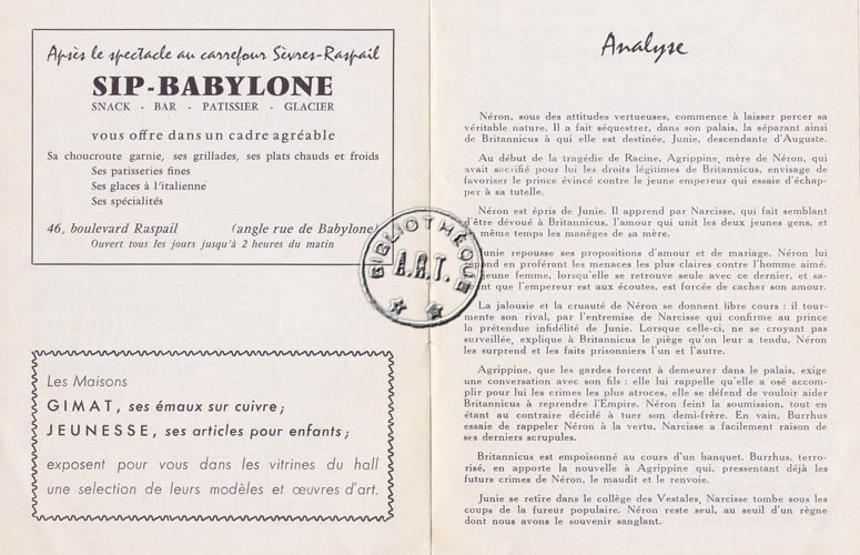 Les programmes de Théatre de l\